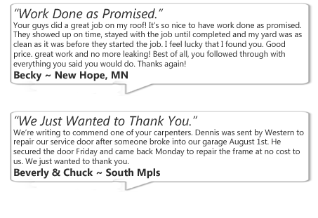 Western Construction - Testimonials