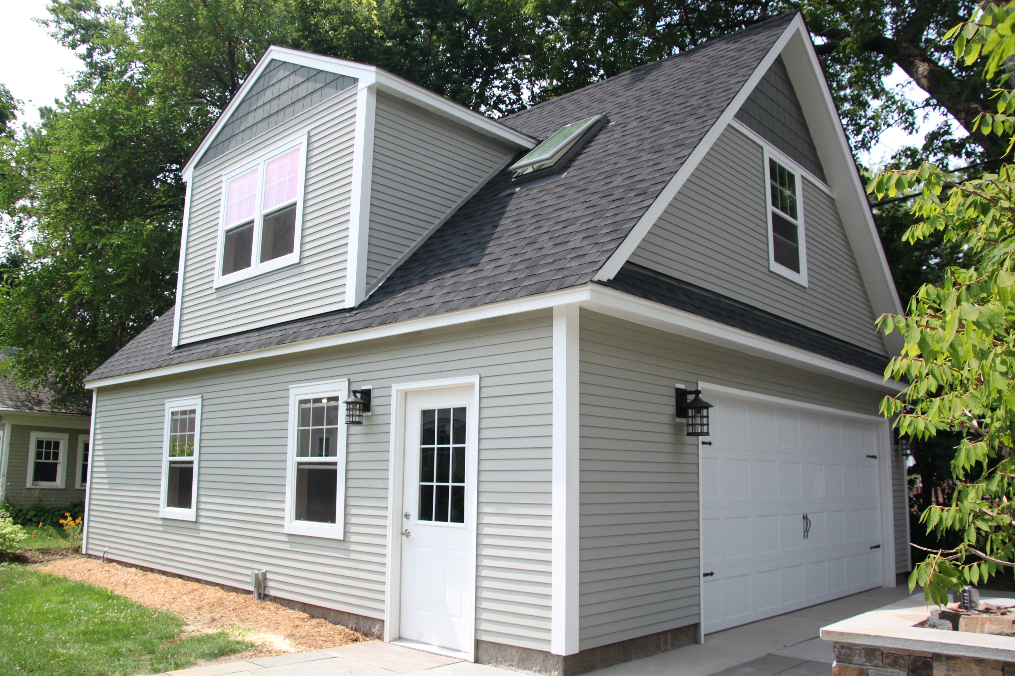 2 Car 2 Story Garage Using Attic Trusses and Dormer