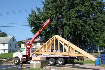 Garage Roof Truss Delivery1