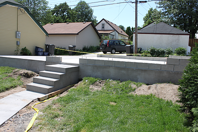 Two Car Garage Slab High Form Construction