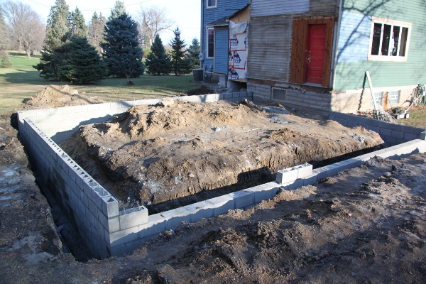 custom attached garage footings