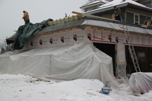 custom garage builders winter construction