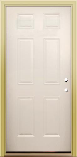 36" Raised Panel Steel or Fiberglass, Insulated, Double Bore Left In-Swing